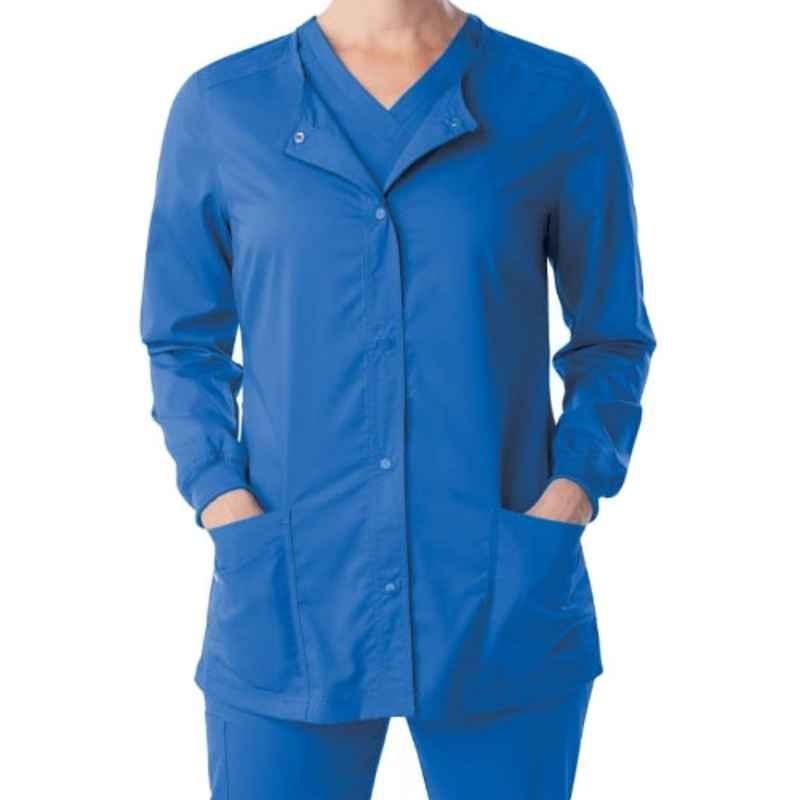 Superb Uniforms Polyester & Viscose Blue Full Sleeves Surgical Scrub Jacket for Women, SUW-WMSJ-Cob-01, Size: M