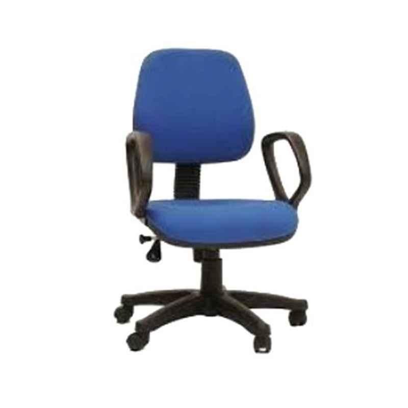 Master Labs Leatherite Blue Central Tilt Revolving Chair with Fixed Arm, MLF-104