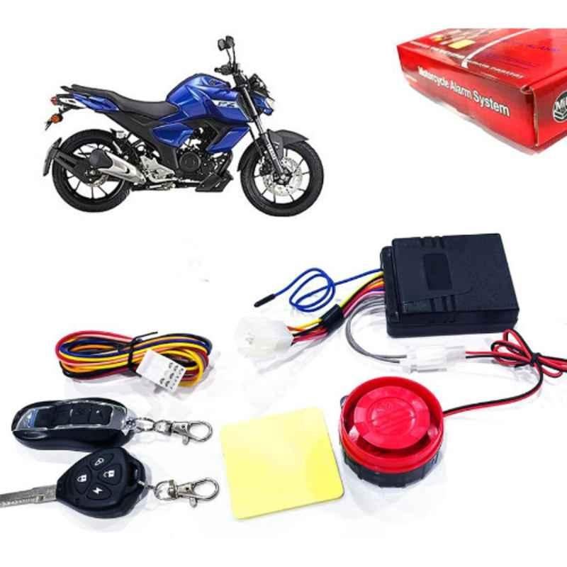 Auto Pearl 12V Black Two-Way Anti Theft Motorcycle Alarm Kit with 2 Pcs Remote for FZ V3 BS6