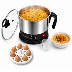 Longway Handy 600W 1.5L Stainless Steel Black Multi Cooker Electric Kettle