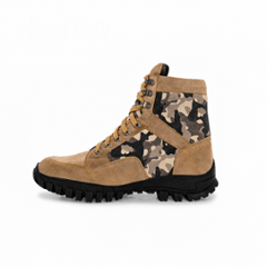 Eego Italy WW-127 Leather Steel Toe Grey Military Outdoor Boots, Size: 6