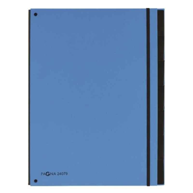 Pagna 24079-20 FS Blue/Black 7 tabs Filing Book with elastic fastener