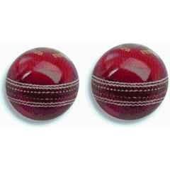 AAV Red Leather Ball Hand Steched Cricket Leather Ball Standard Red (Pack of 2)