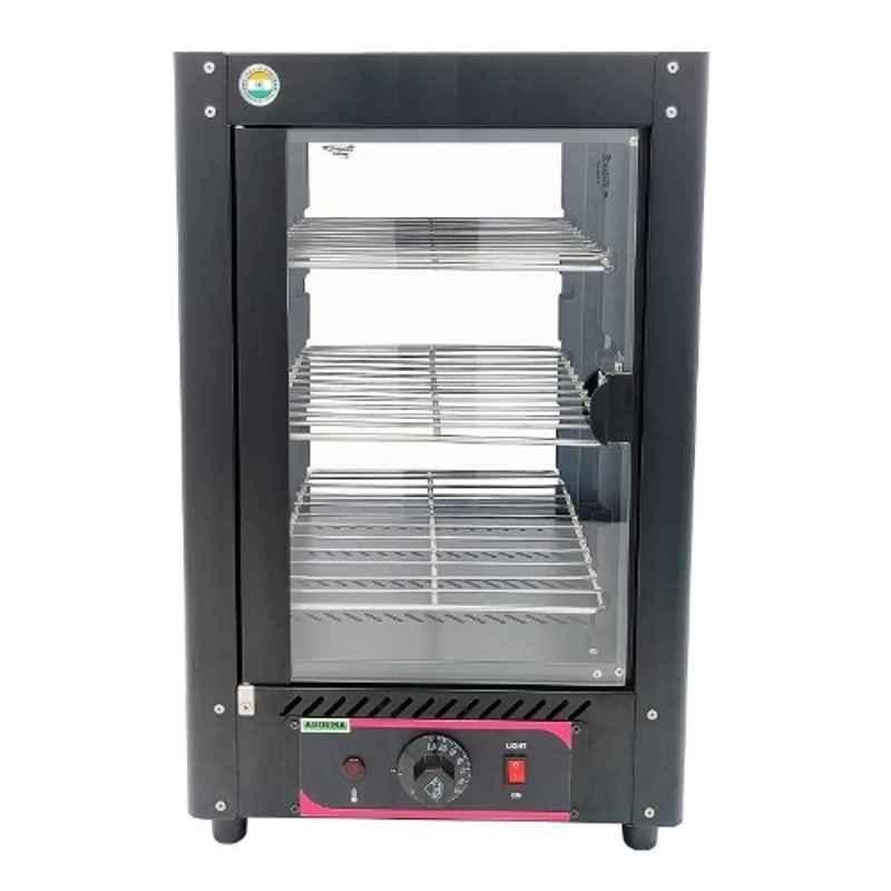 Adorma 40 Litre 600W Powder Coated Mild Steel Black Food Display Warmer with 1 Year Warranty, FDW 40L