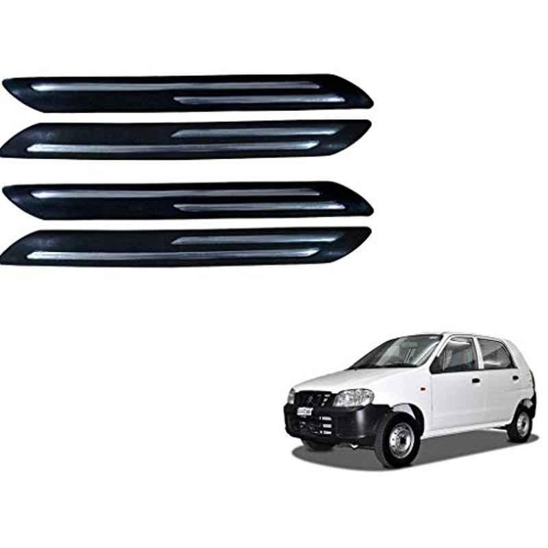 Kozdiko 4 Pcs Double Chrome Bumper Protector Black Set for Maruti Suzuki Alto