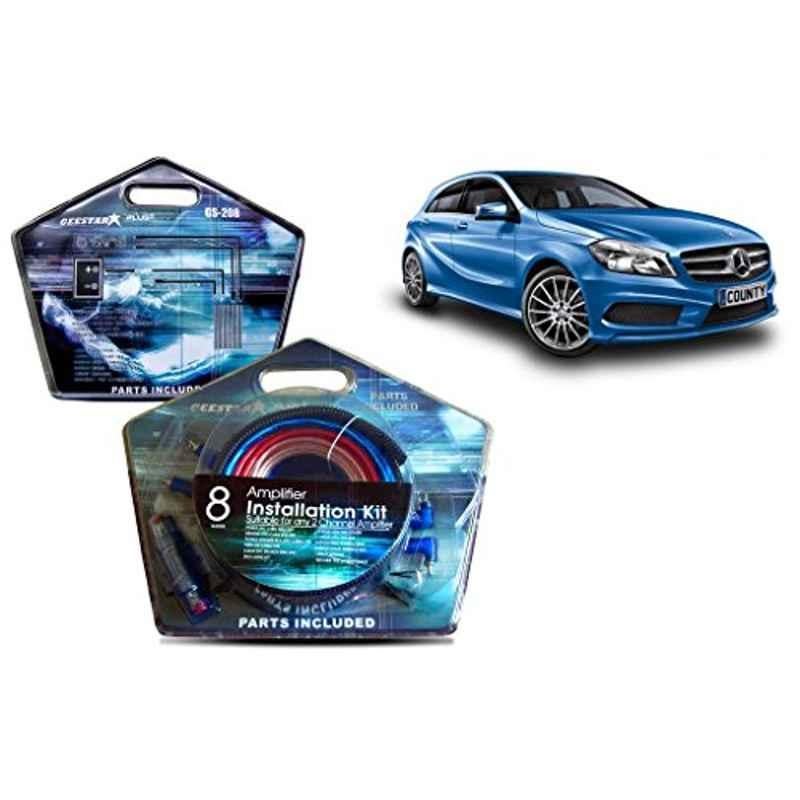 Auto Pearl Geestar Plus 8 Guage 2 Channel Amplifier Full Installation Kit for Mercedes Benz A180, GS-208