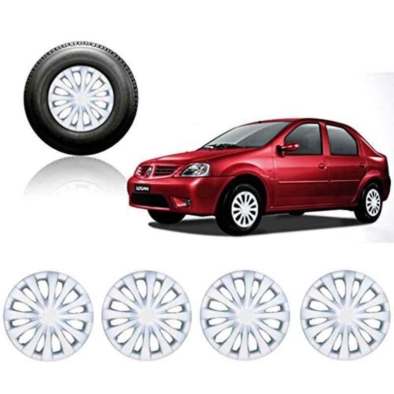 Auto Pearl 4 Pcs 14 inch Silver Car Wheel Cover Set for Mahindra Logan-picture-16