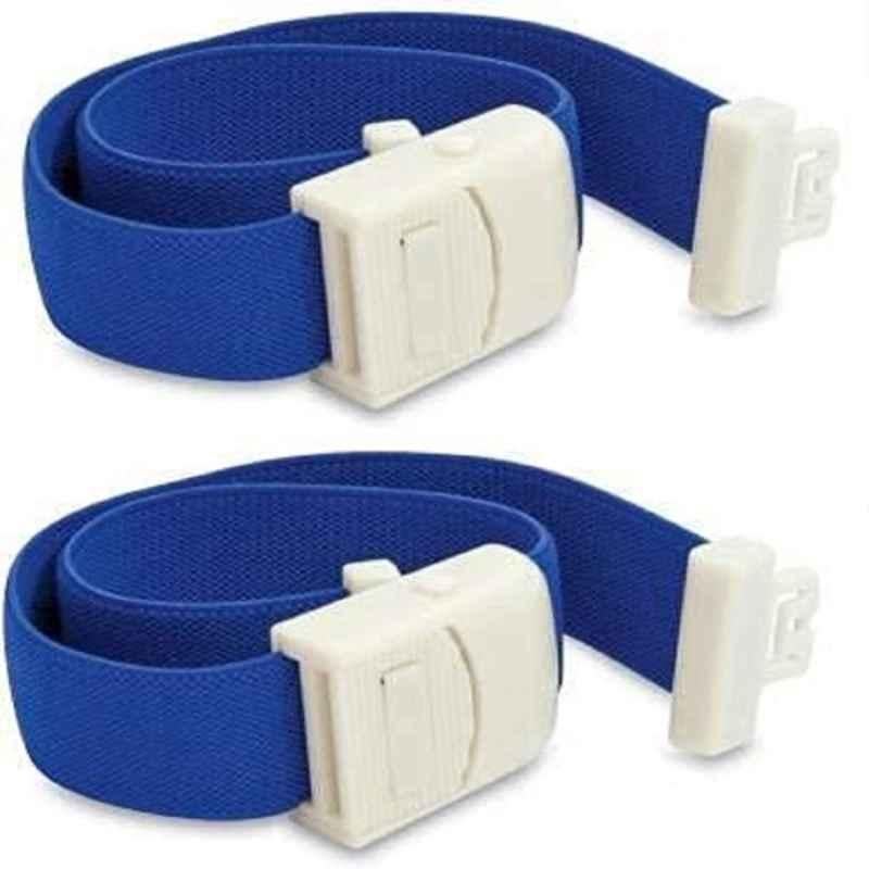 Otica Tourniquet Blue Band for Blood Collection Rubber with Buckle (Pack of 2)