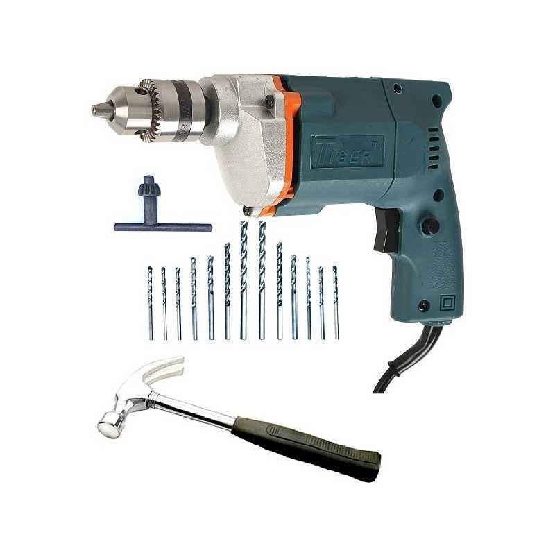 Buy Tiger TGP10 10mm Electric Drill Machine with 13 HSS Bits 1 Hammer Online At Price 1348