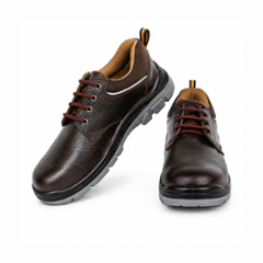 TZARO Full Grain Genuine Leather Steel Toe Brown Safety Shoes for Men, TZSAF2DB284BRUK9, Size: 9