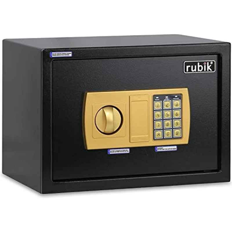 Rubik 25x35x25cm Black Safe Box Document Size With Digital Lock and Override Key, RB-25E-BLK