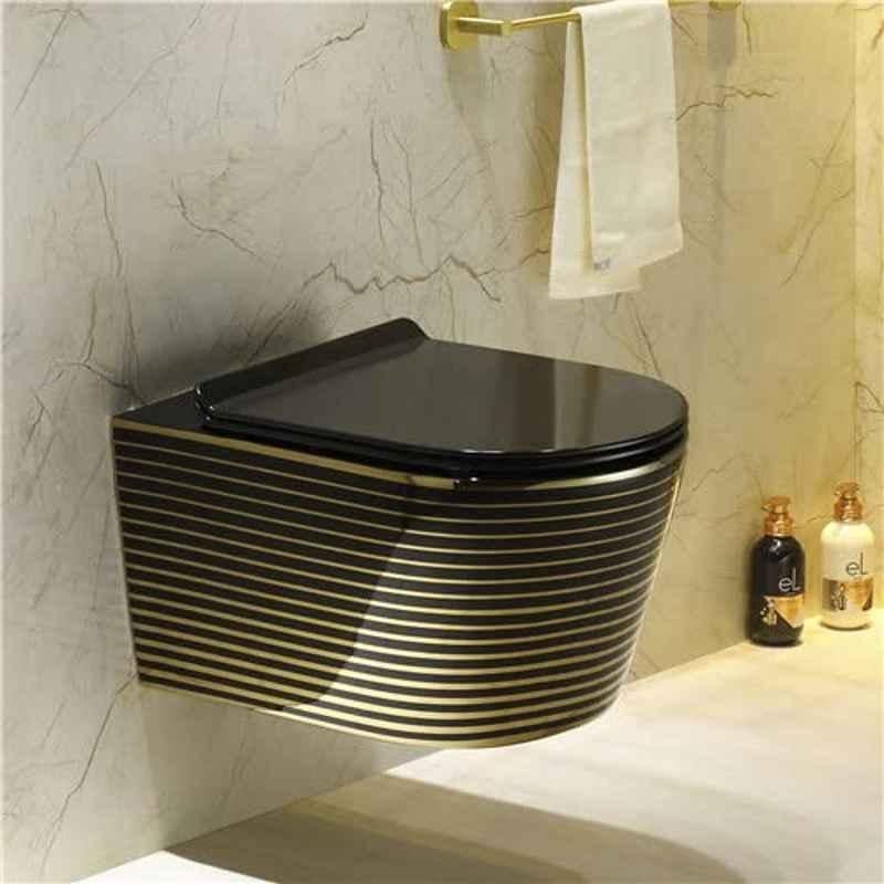 Buy InArt Ceramic Gold Wall Mounted EWC P Trap Western Commode