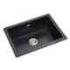 Anupam KS-E-1110SS 24x18 inch Composite Granite Black Metallic Single Bowl Sink