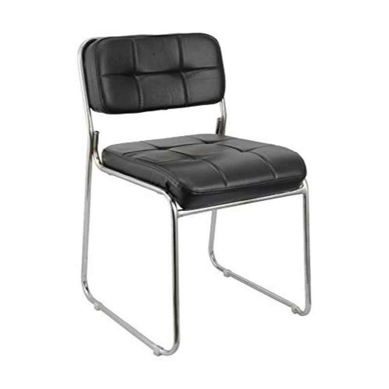 Da Urban Toner Black Fabric & Foam Medium Back Office Fixed Visitor Chair without Arms