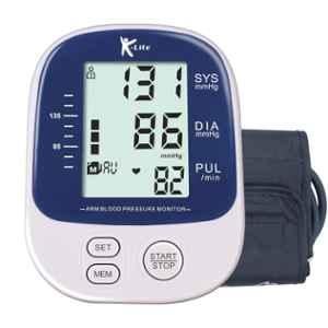 K-Life BPM-109 Digital Automatic White & Blue Blood Pressure Monitor with LCD Display