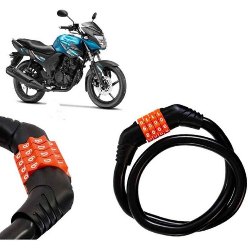 Auto Pearl Black & Orange 4 Digit Anti-Theft Combination Number Lock for SZ-RR V2
