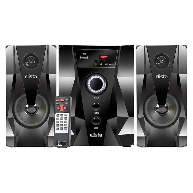 Elista 2.1 Channel Black Bluetooth 5.1 Multimedia Speaker, DIAMOND-21-AUFTB
