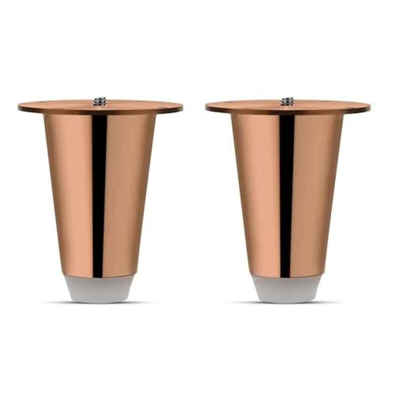 Plantex Heavy Duty Round 3 inch Spare Sofa Legs for Bed Furniture/Sofa Legs for Furniture Fitting/Table Legs/Sofa Leg Set of 2 Pcs Rose Gold