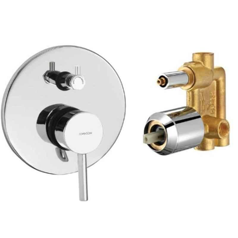 Johnson Delta 1/2 inch Brass Chrome Quarter Turn 3 Inlet Single Lever Concealed Diverter, T1339C