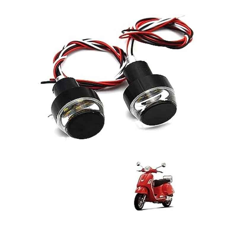 Kozdiko 2 Pcs Dual Colour Motorcycle LED Indicator Turn Signal Handle Bar Light Set for Vespa