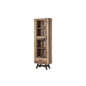 The Attic 60x35x193cm Recycled Wood Natural Retro Glass Bookshelf, KL-1859