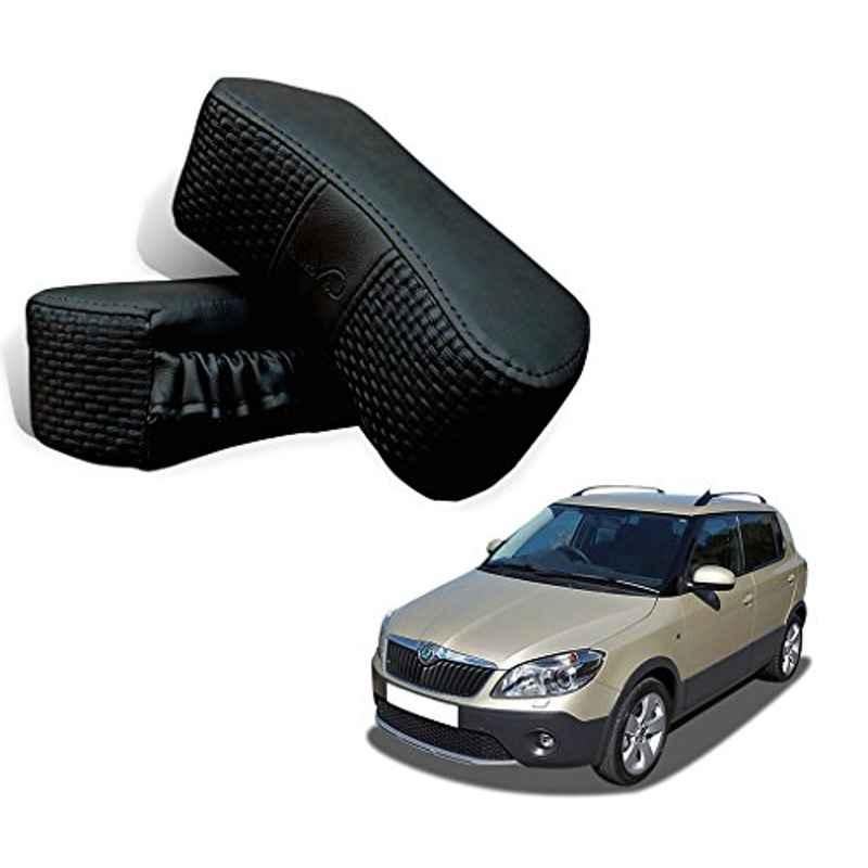 Kozdiko 2 Pcs Memory Foam Black Car Vastra Neck Rest Cushion Set for Skoda Fabia, koz_5270