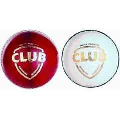 MD Enterprises Red & White Club Size Practice Ball Cricket Leather Ball (Pacl of 2)