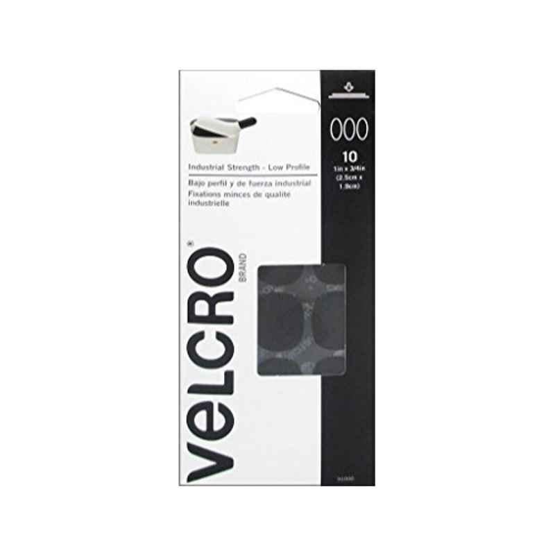 Velcro 1 inchx3/4 inch Black Spots 10 Count, 91000