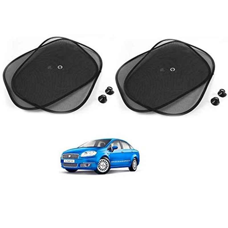 Kozdiko 4 Pcs Black Chipokoo Car Window Sunshade Curtain Set for Fiat Linea Classic, koz_79138