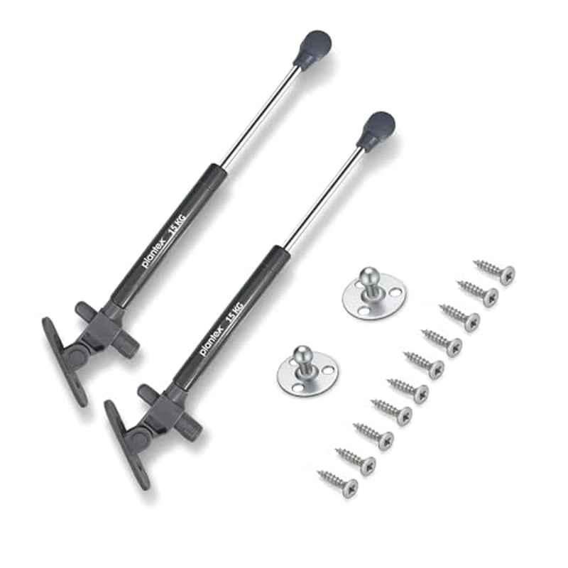 Plantex 10 Inch 15kg Galvanized Steel Soft Close Silver & Grey Hydraulic Gas Spring