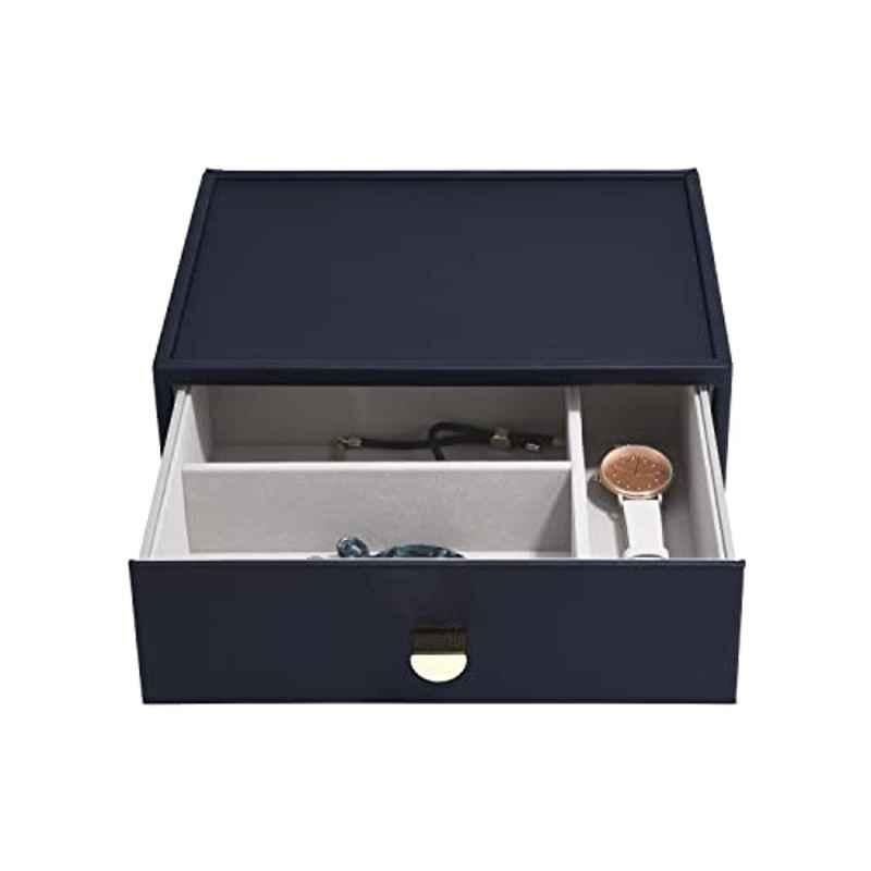 Stackers Classic 3 Compartment Pebble Navy Blue Deep Drawer, 708716