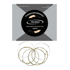 Techno 0.011-0.052 Bronze Guitar String, RJ-AGST-1
