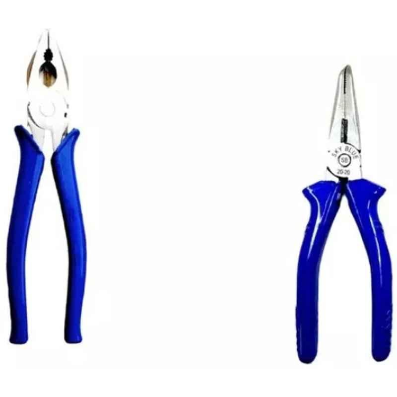 Sky Blue 2 Pcs 7.8 inch Lineman Plier Combo, SBE_PLIER_COMBO_MOD_00214