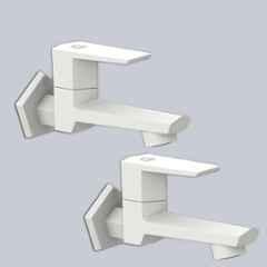RN G20 15mm PTMT White Foam Flow Long Body Bib Cock with Flange (Pack of 2)