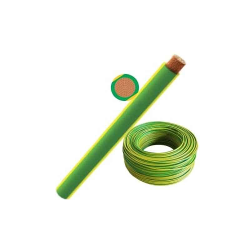 Reliable Electrical 10mmx10m Copper Yellow Green Multi Strand Single Core Flexible Cable