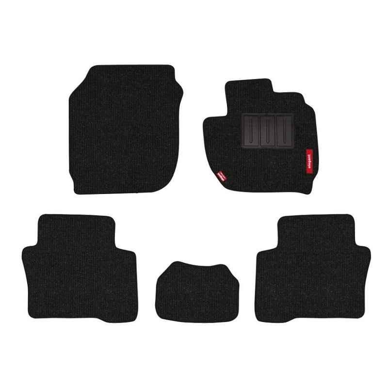 Elegant Carry 5 Pcs Polypropylene Black Carpet Car Floor Mat Set for Honda City (2014-2016)