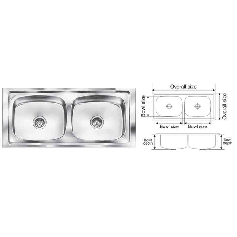 Nirali Graceful Glory Glossy Finish Kitchen Sink, Bowl Size: 510x410x254 mm