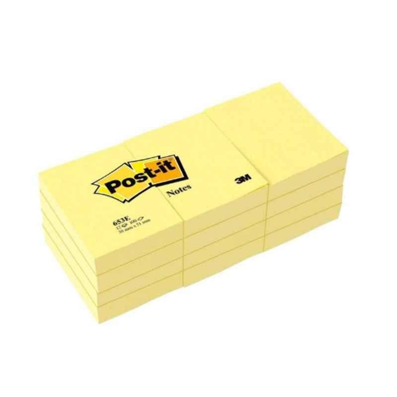 3M Post-it 653 12Pcs 1.5x2 inch Canary Yellow Note Pad Set