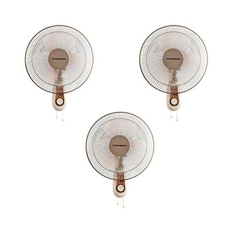 Crompton Neo 50W 1300rpm Coffee Brown 3 Blade Wall Fan, Sweep: 400 mm