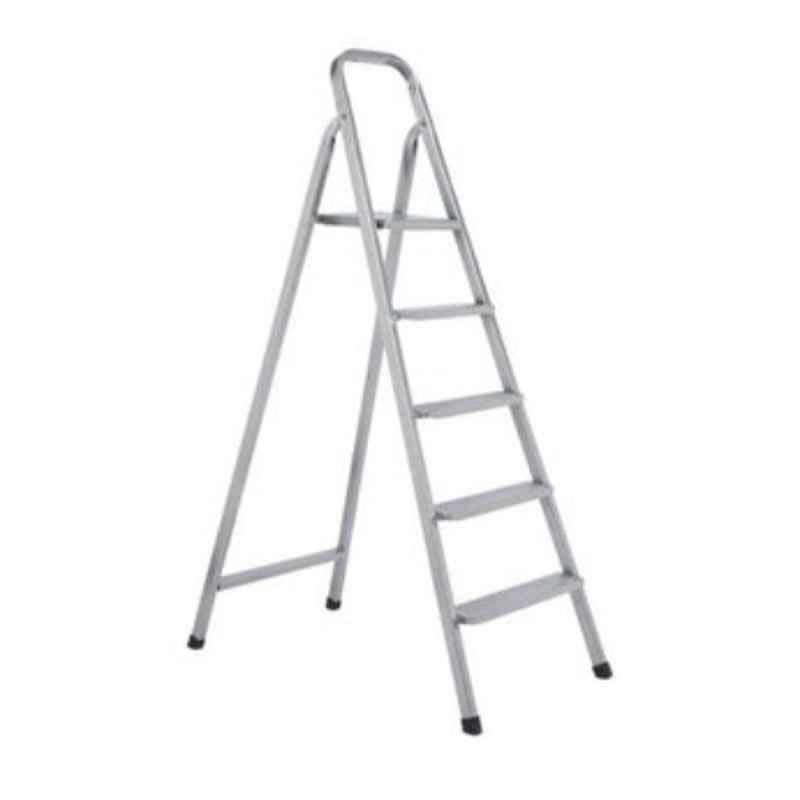 Robustline 5 Step Silver Heavy Duty Steel Ladder