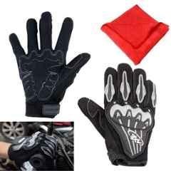 AllExtreme EXAFGB2 Black Anti-slip Polyester Unisex Full Finger Gloves