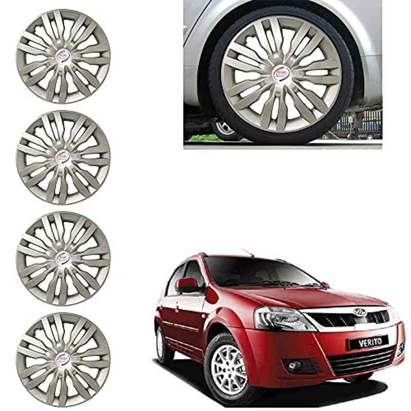 Auto Pearl 4 Pcs 14 inch ABS Silver Wheel Cover Set for Mahindra Verito