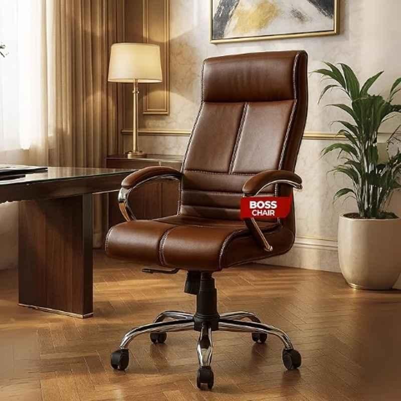 Havai Nova Leather High Back Brown Ergonomic Chair