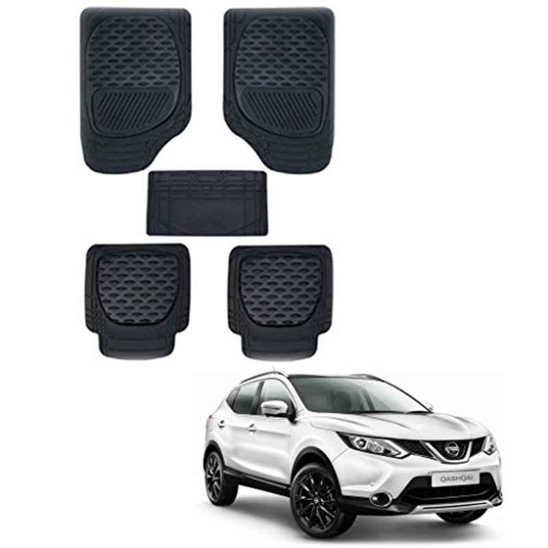 Kozdiko 6255TW 5 Pcs PVC & Rubber Black Car Mat Set for Nissan NA