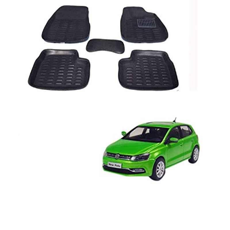 Kozdiko 5 Pcs 3D Black Car Foot Mat Set for Volkswagen Polo Exquisite, koz_67981