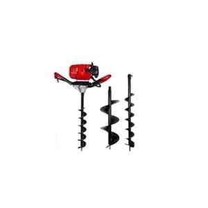 2-Stroke 52cc Earth Auger Digger Gas Powered Post Hole Digger with 3 Drills Bits 4 6 8 Extension Pole Petrol Set Into The Ground Fence Posts Poles Trees Shrubs 