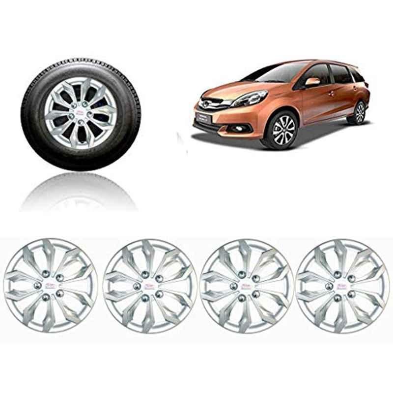 Auto Pearl 4 Pcs 15 inch ABS Silver Car Wheel Cover Set for Honda Mobilio