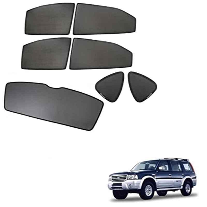 Kozdiko 5 Pcs Mesh Black Fixed Window & Rear Sun Shades Set for Ford Endeavour