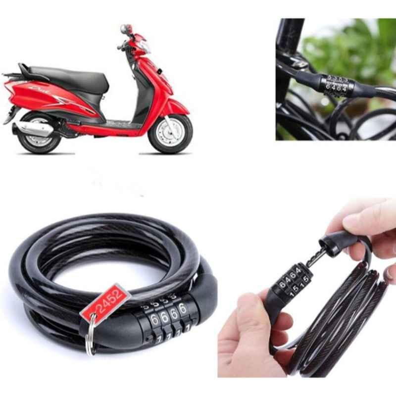 Auto Pearl PVC & Plastic Black Combination Cable Lock for Duet LX 110CC, 599