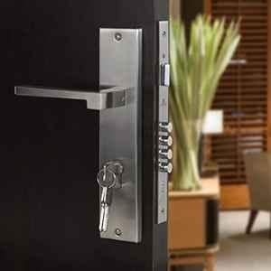 Voltizi 10 inch Stainless Steel Matt Finish Cylindrical Plate Mortise Door Lock Set with 3 Keys, LB306